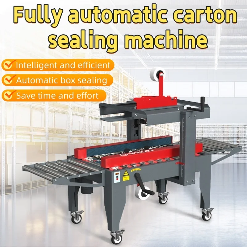 Automatic Carton Sealing Machine Adjustable Box Taping Sealer with Roller Conveyor for Packaging & Logistics（customized）