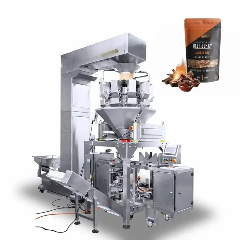 Customized Automatic Lock Pouch Packaging Machine Shredded Seaweed and Laver Mixed Nuts Green Beans Feed Pellet Packing Machine